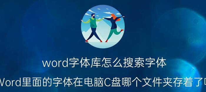 word字体库怎么搜索字体 Word里面的字体在电脑C盘哪个文件夹存着了啊？